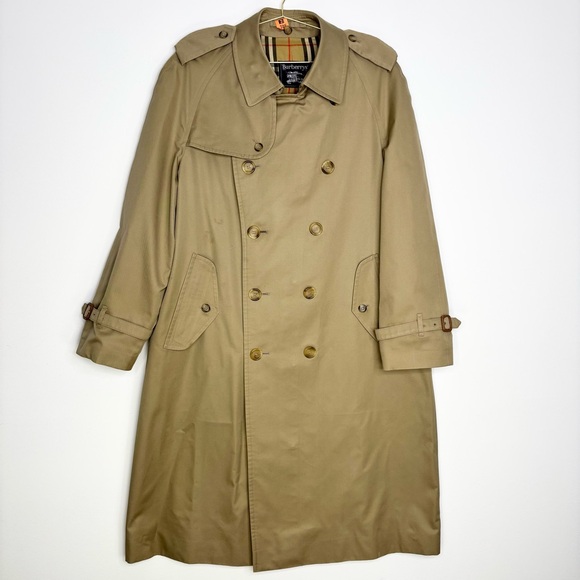 Vintage Burberry Trench Coat Camel Detachable Wool Lining & Collar Women’s L/XL - Picture 3 of 16